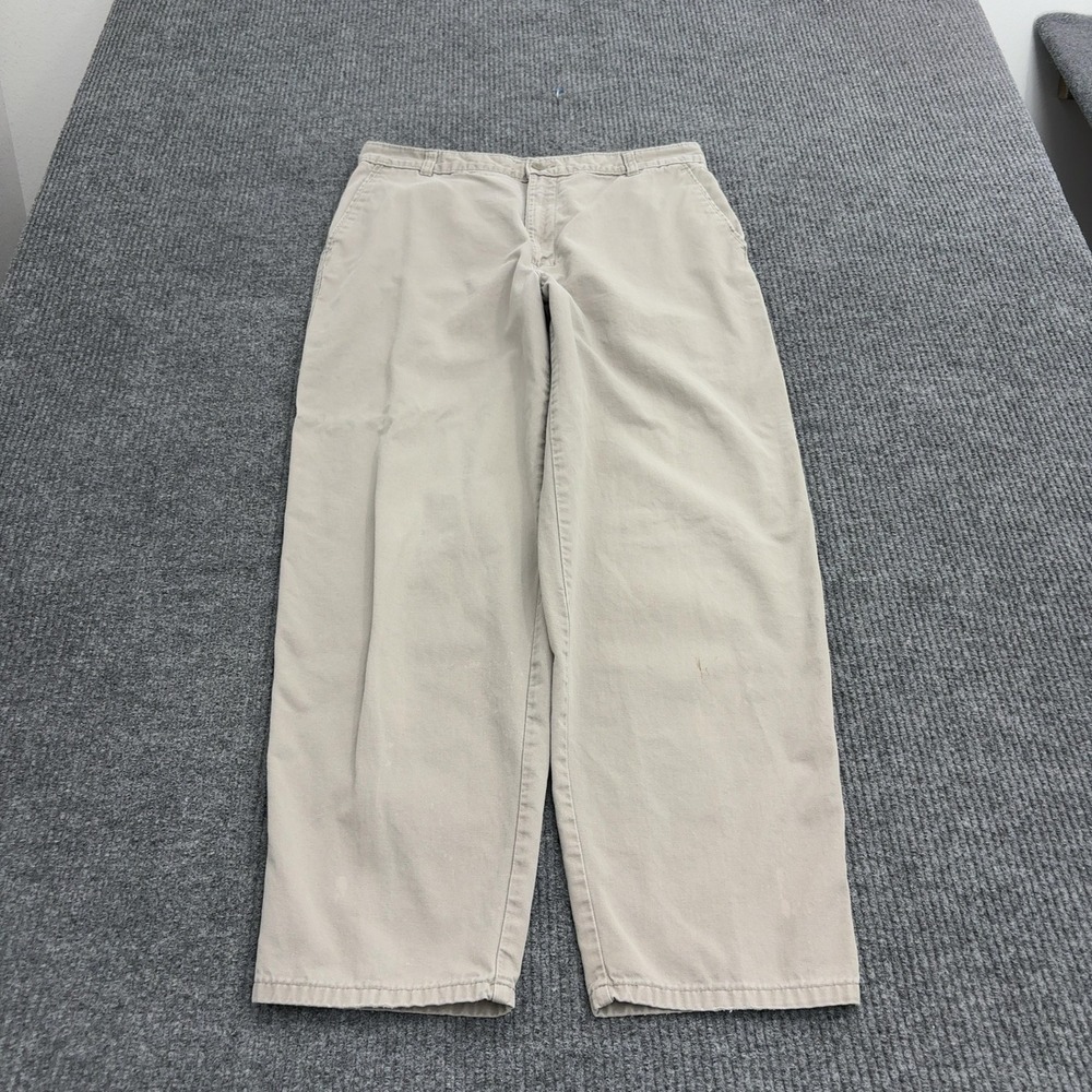 Vintage Dockers Pants Mens 34x30 Khaki Cotton Flat Front Chino Casual Classic